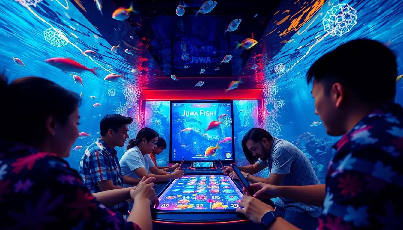 Juwa fish game app screenshot showing exciting underwater gameplay, vibrant graphics, and colorful fish targets in an engaging setting.