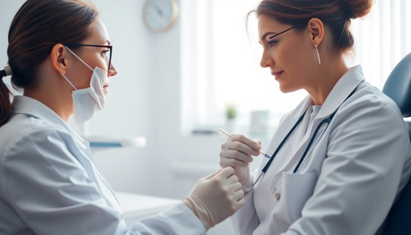 Consultation during Botox Behandlung showcasing a professional environment and patient comfort.