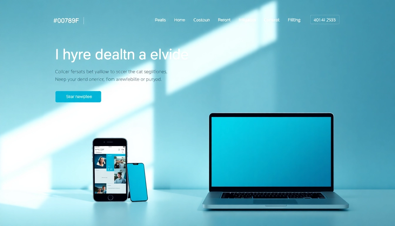 Visually appealing mockup of a website interface showcasing https://00789f.com/ with a focus on cyan tones and user-friendly design features for enhanced engagement.