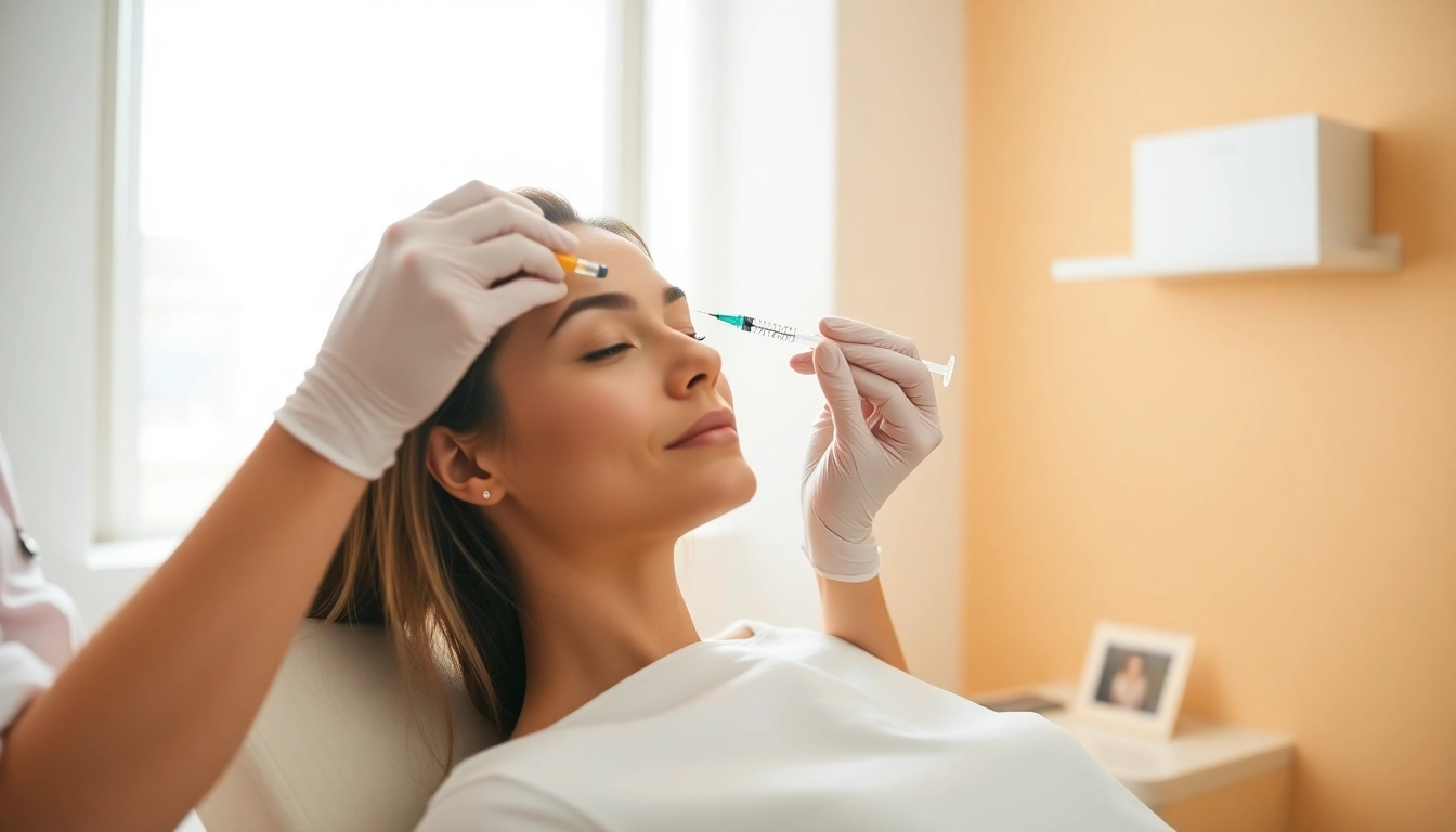 Botox Behandlung taking place in a serene clinic setting with professional injection techniques.