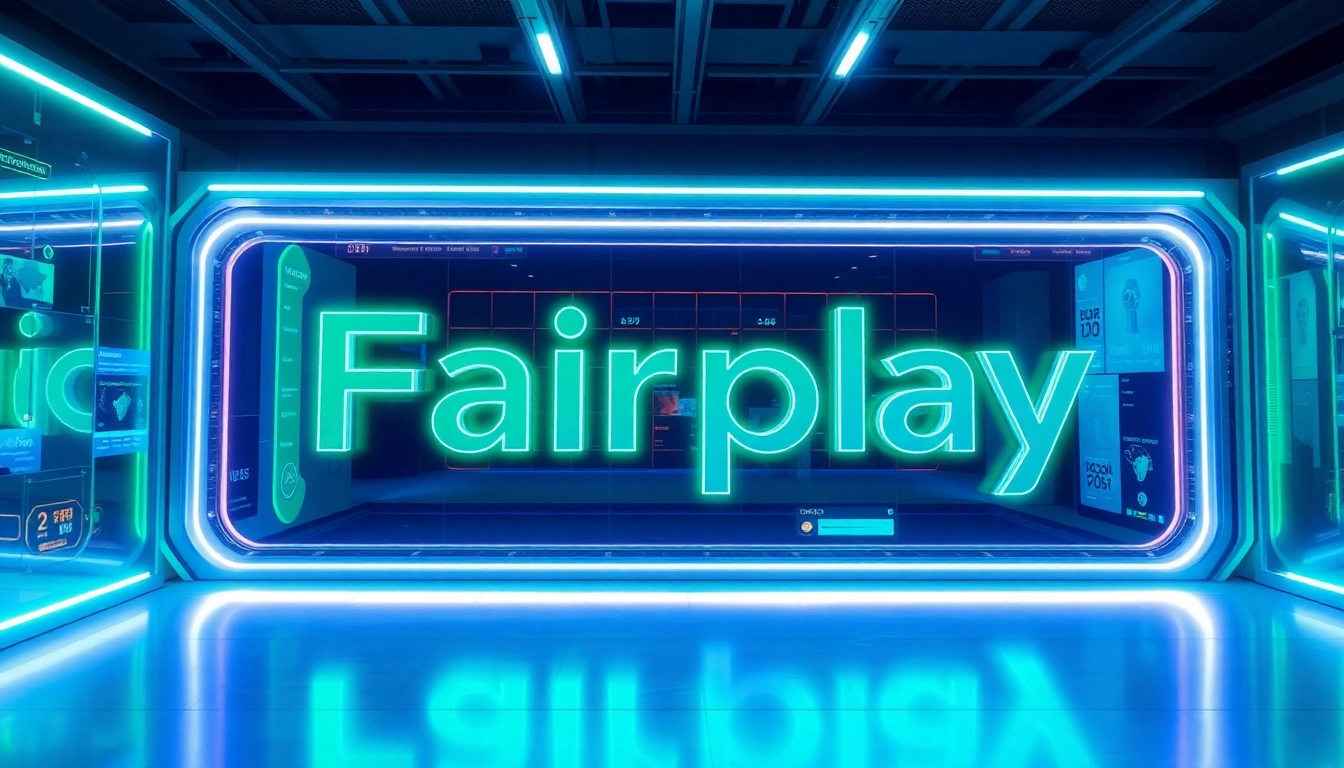 Engaging illustration of Fairplay concept with digital security, symbolizing fairness and technology in action, emphasizing trust and innovation in a sleek environment.