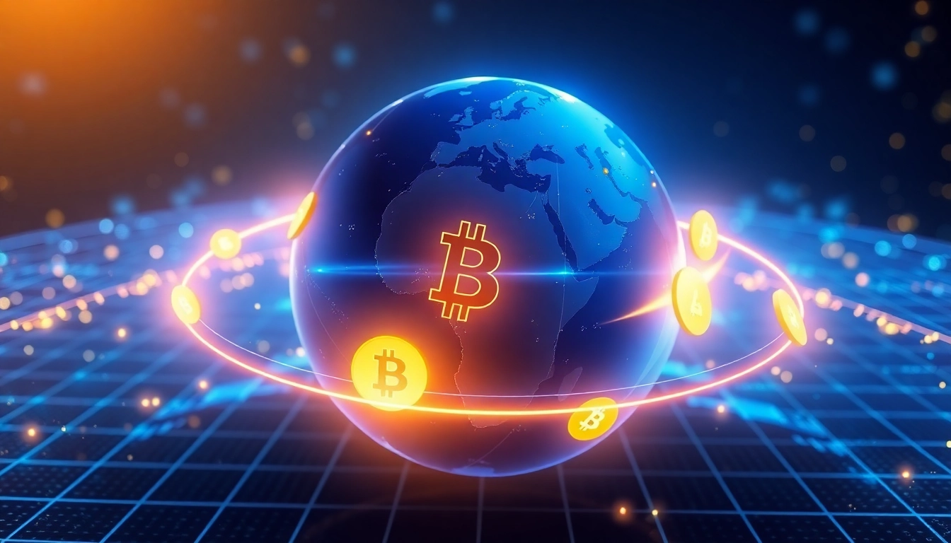 Cryptocurrency market analysis showing rising trends and digital assets in a modern, dynamic