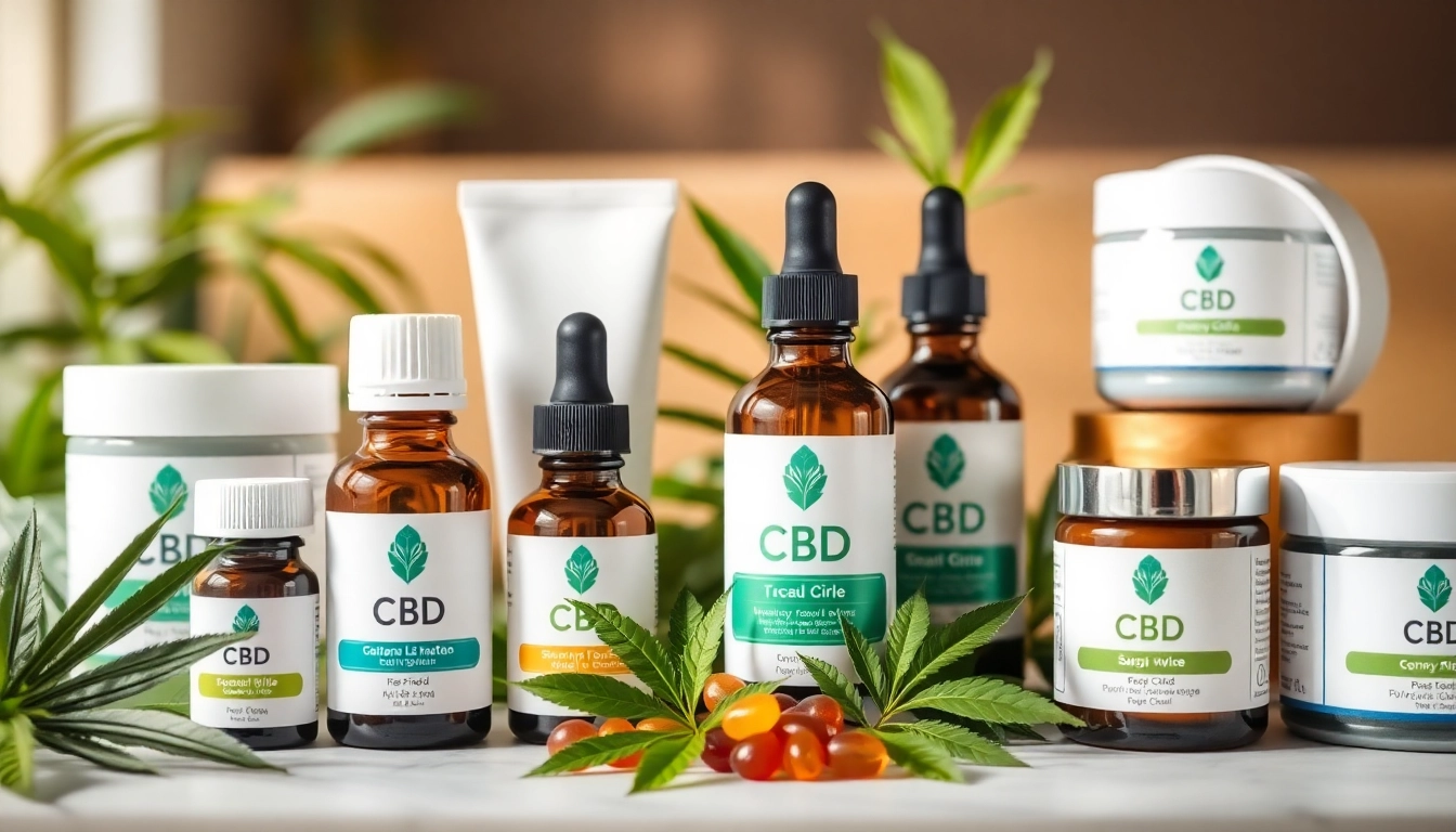 High-quality CBD oil bottles surrounded by natural herbs and calming green tones for health and