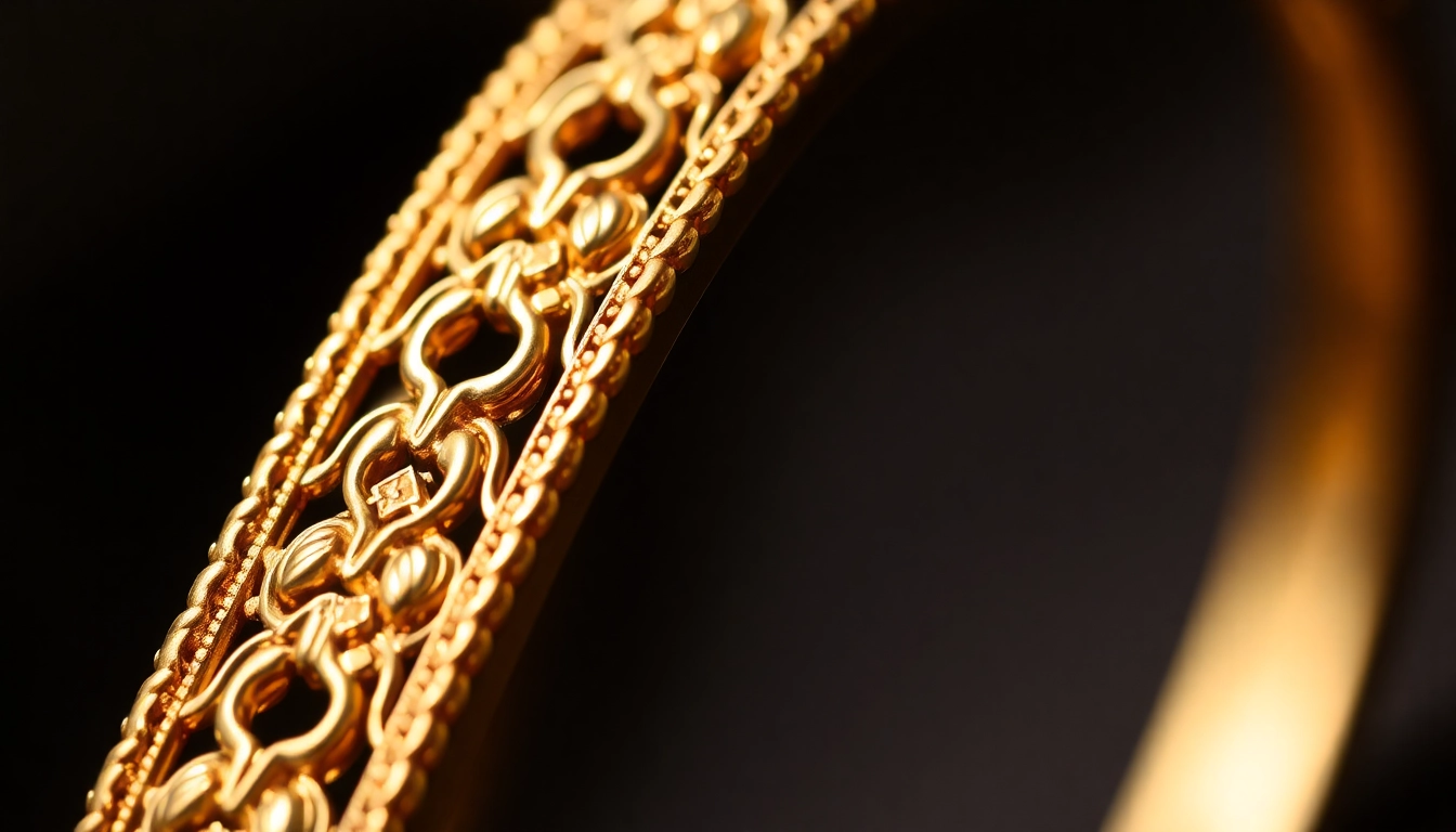 Zlota bransoletka being worn on a woman's wrist during daylight, showcasing detailed