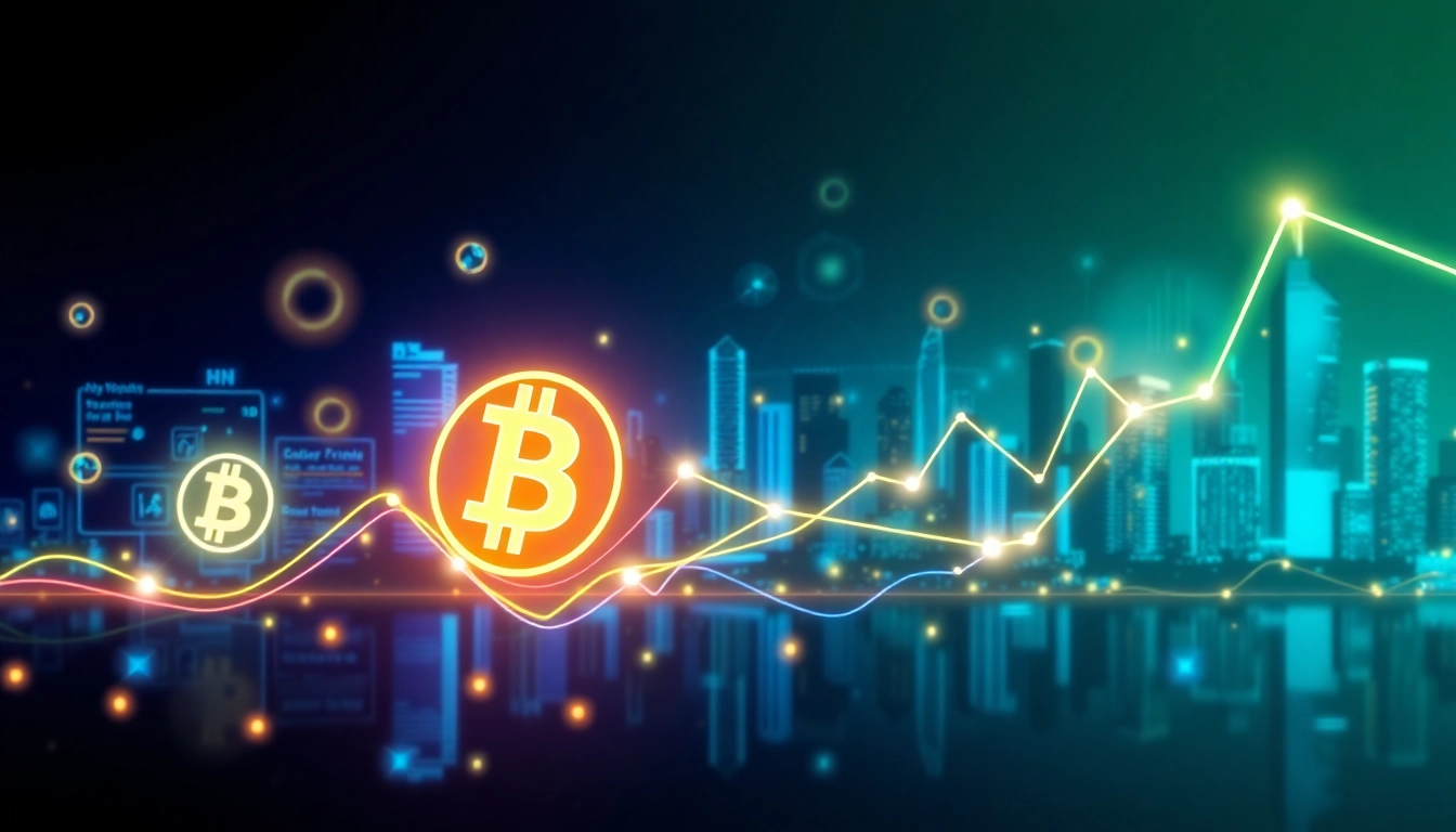 Cryptocurrency News UK highlights digital assets and blockchain charts on a modern financial