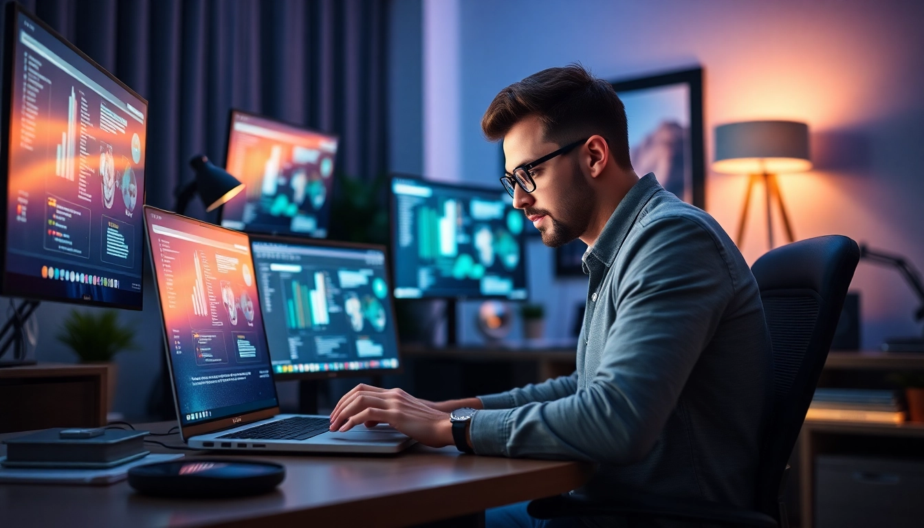 Mission freelance professionals working remotely with tech tools for digital success