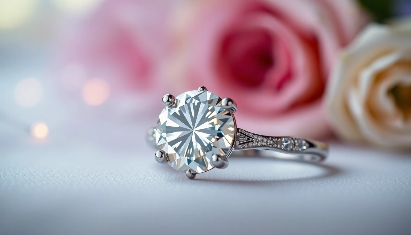 High-quality image showcasing a stunning suzadetuviu ziedai su deimantu with intricate design
