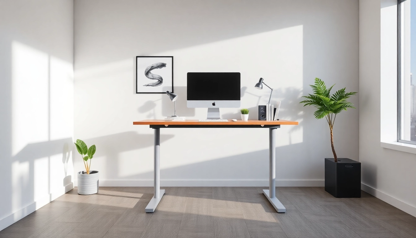 Modern sit stand desks in ergonomic office setup for better posture and productivity