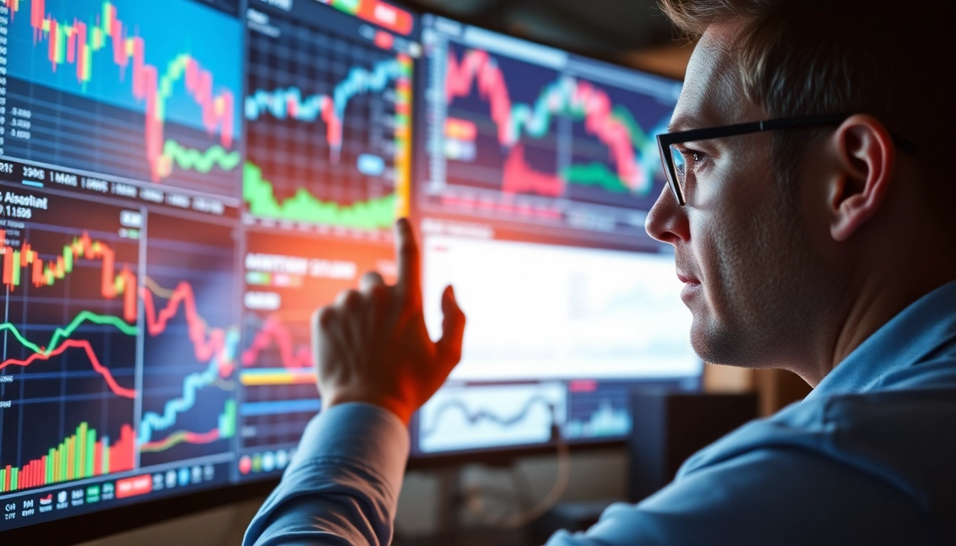 Trading view platform showing detailed charts and trading indicators for market analysis and